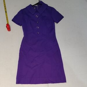 Purple Short-Sleeve Collar Dress - Classic Women's Dress